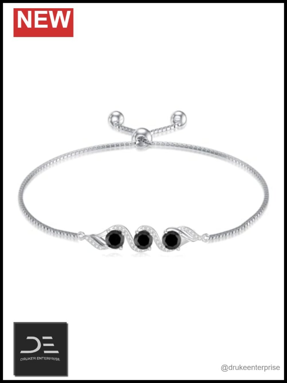 5mm CZ Stone Tennis Bracelet 925 Sterling Silver Adjustable Box Chain 7+2